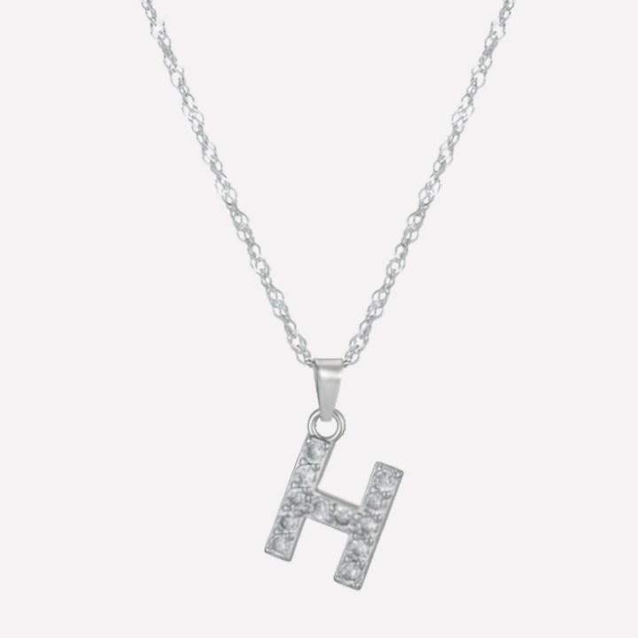 Letter Necklace with Zirconia