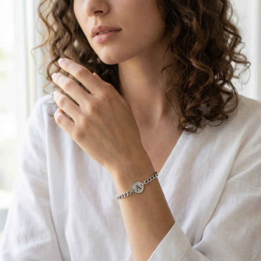 Coin Bracelet with Initials
