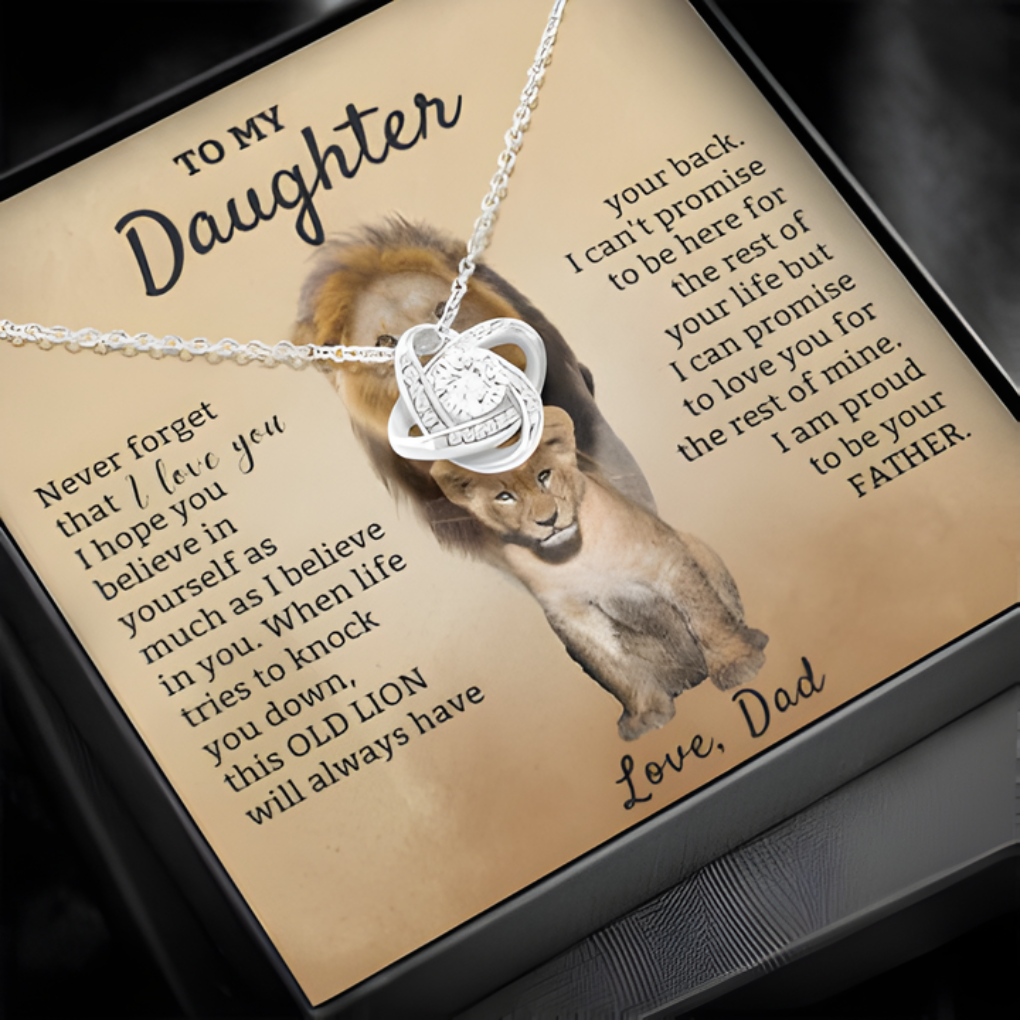 For Daughter “Proud of You” Knot Necklace