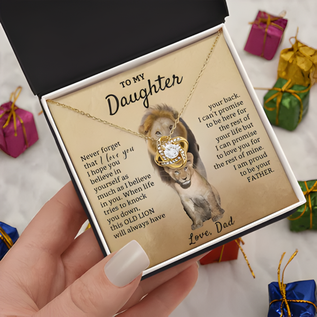 For Daughter “Proud of You” Knot Necklace