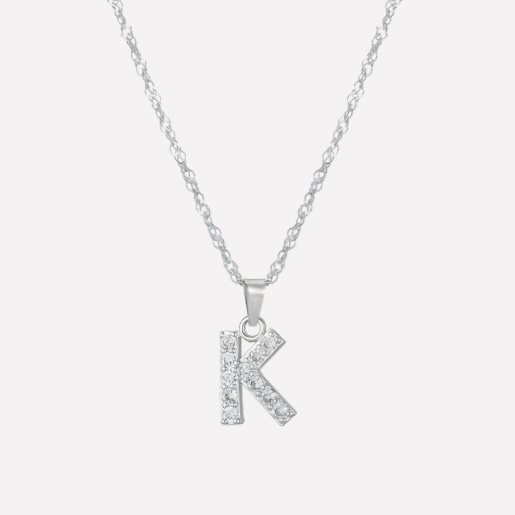 Letter Necklace with Zirconia