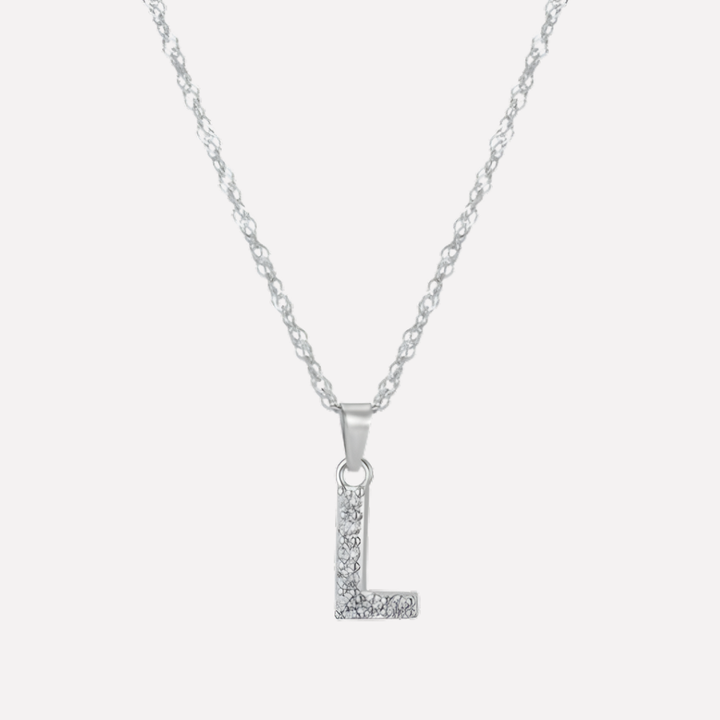 Letter Necklace with Zirconia