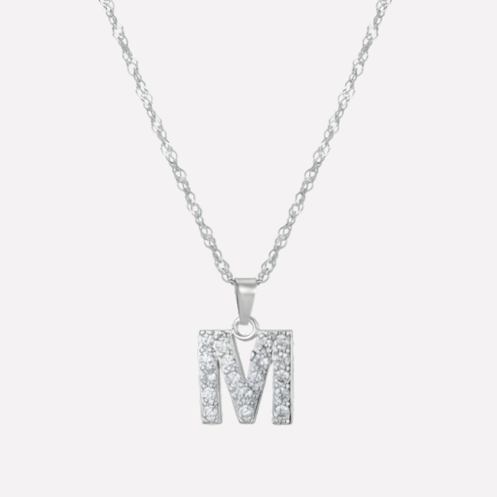 Letter Necklace with Zirconia