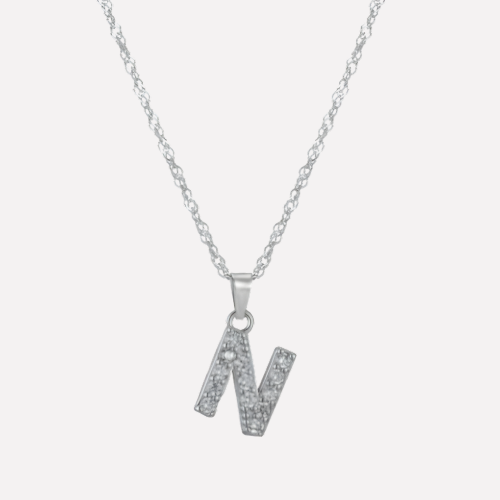 Letter Necklace with Zirconia