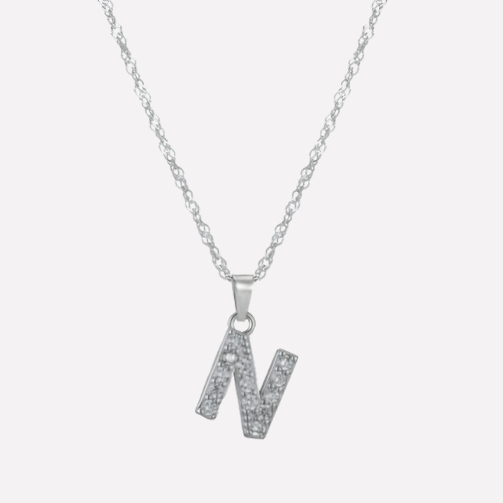 Letter Necklace with Zirconia