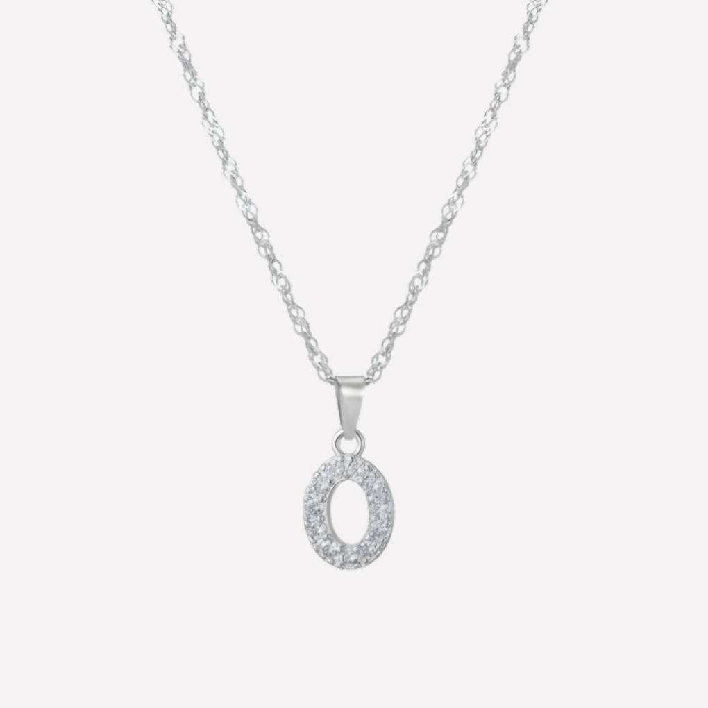 Letter Necklace with Zirconia