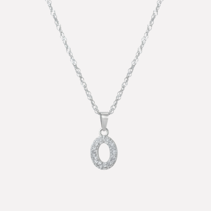 Letter Necklace with Zirconia