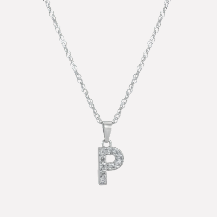 Letter Necklace with Zirconia