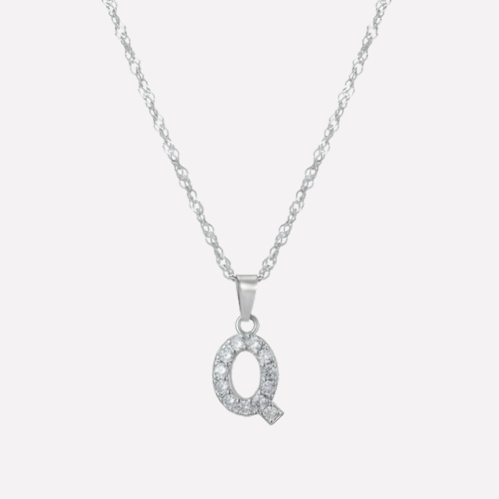 Letter Necklace with Zirconia