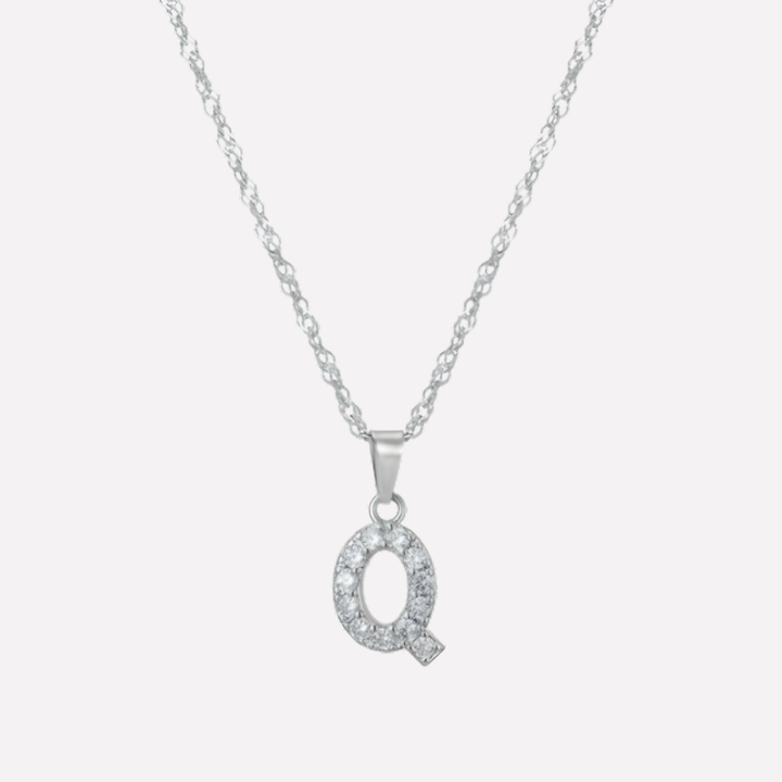 Letter Necklace with Zirconia