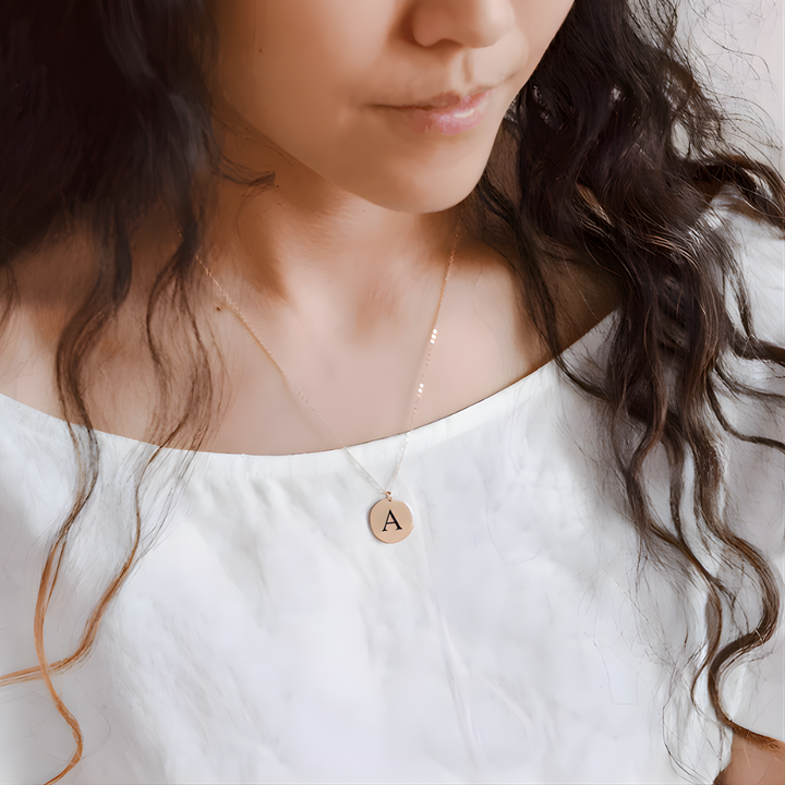 Coin Necklace with Initials
