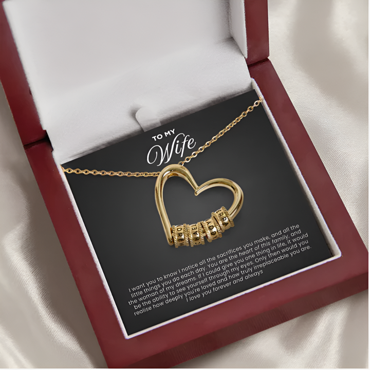 For wife Engrave Family's Heart Necklace