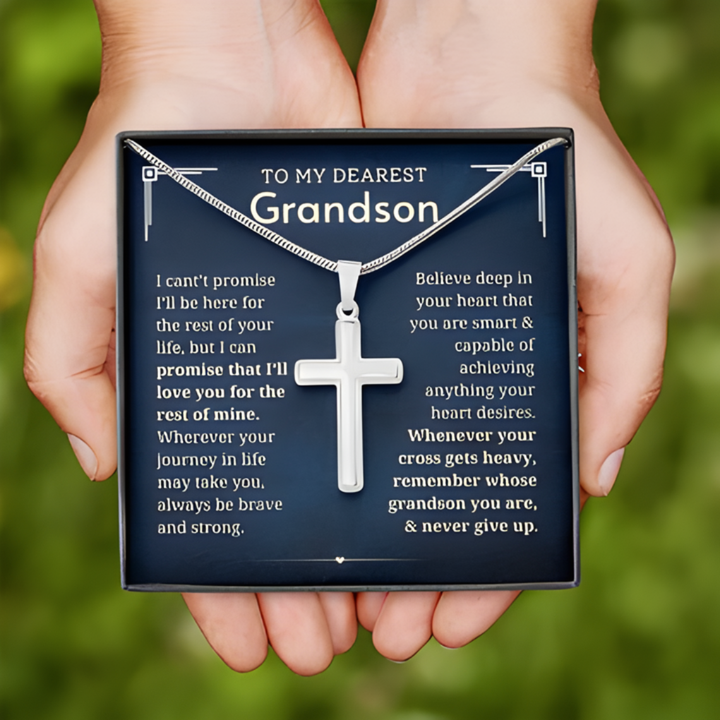 For Grandson – Believe in Yourself Cross Necklace