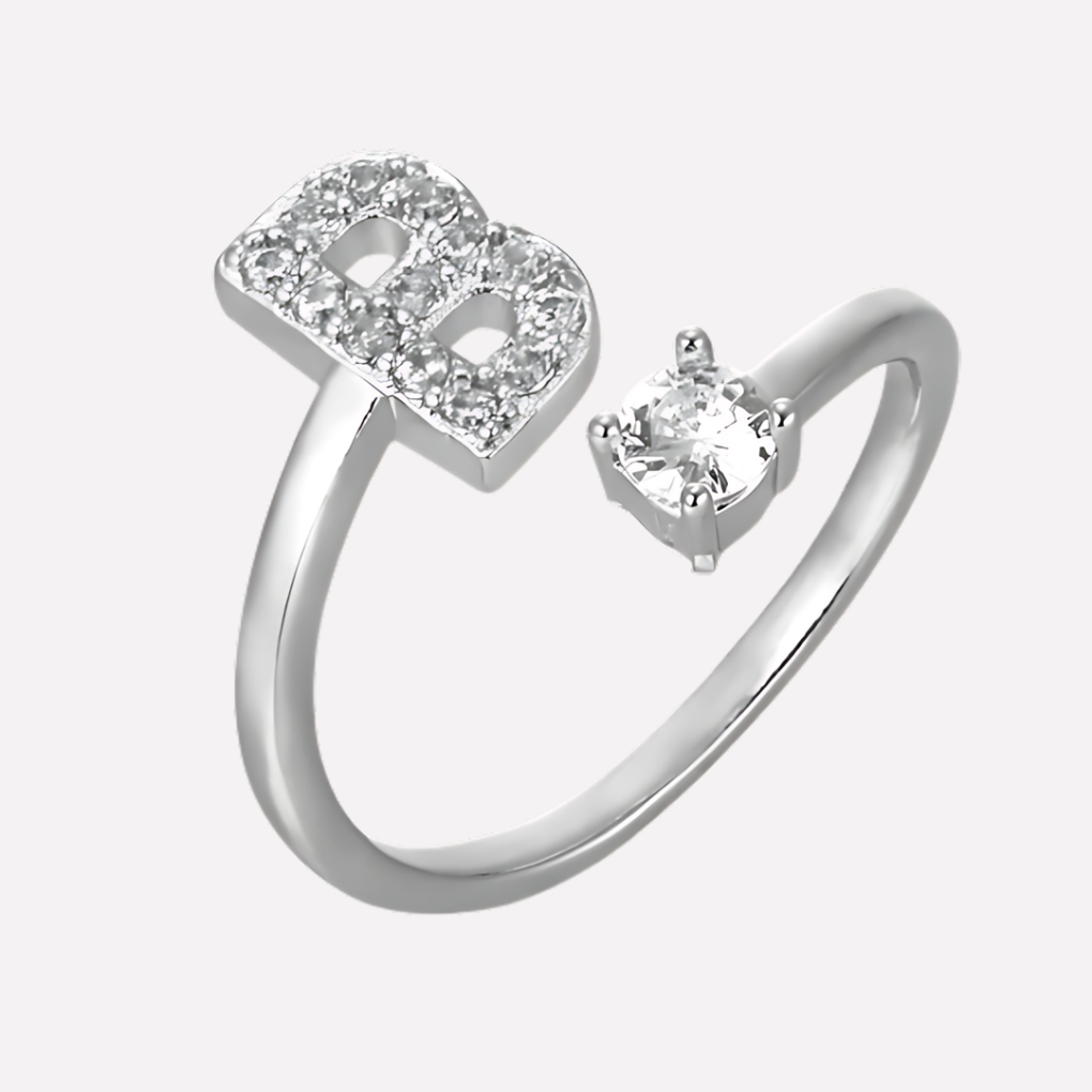 Men’s Initial Ring with Zirconia