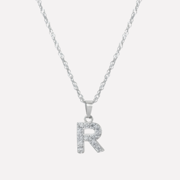 Letter Necklace with Zirconia
