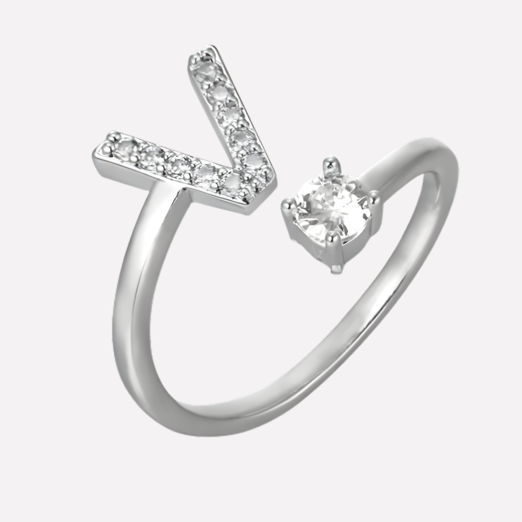 Men’s Initial Ring with Zirconia