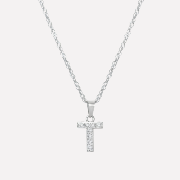 Letter Necklace with Zirconia