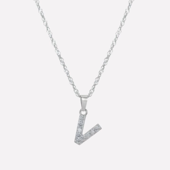 Letter Necklace with Zirconia