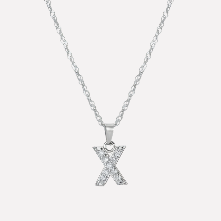 Letter Necklace with Zirconia
