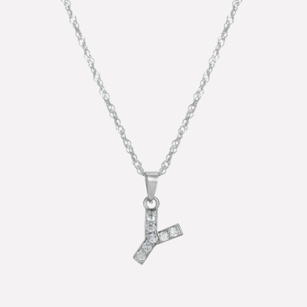 Letter Necklace with Zirconia