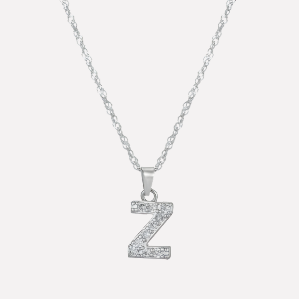 Letter Necklace with Zirconia
