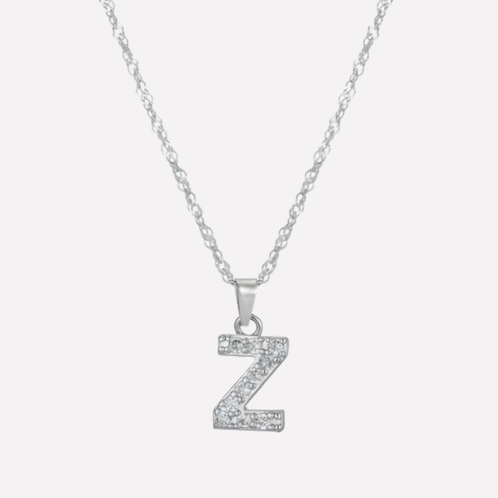Letter Necklace with Zirconia