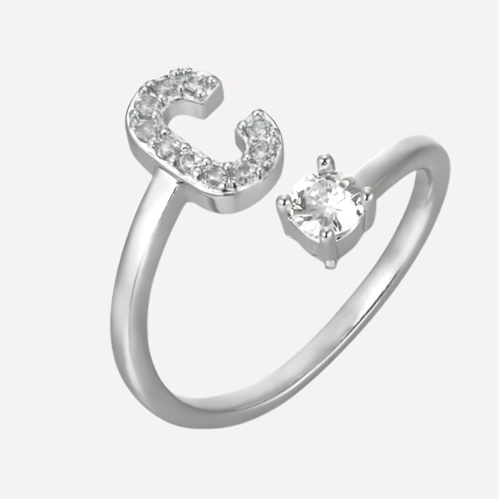 Men’s Initial Ring with Zirconia