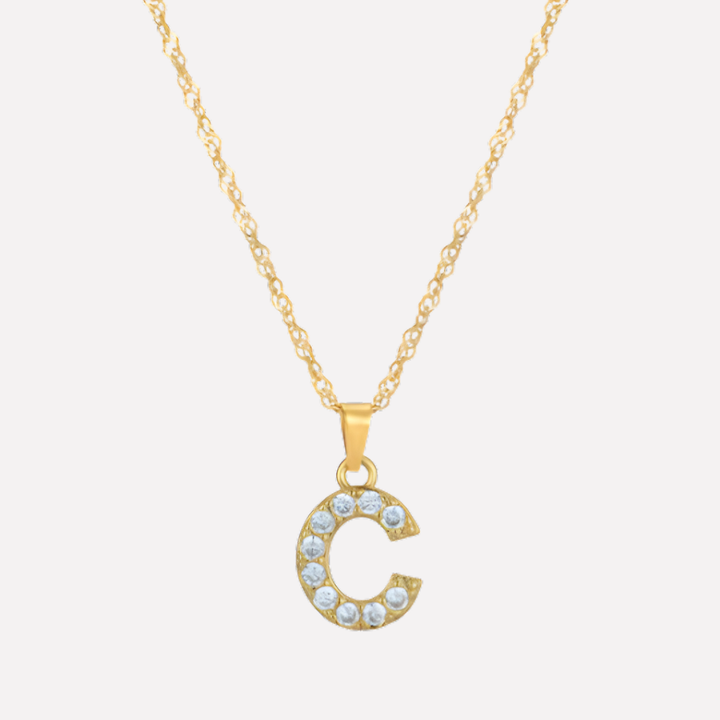 Letter Necklace with Zirconia