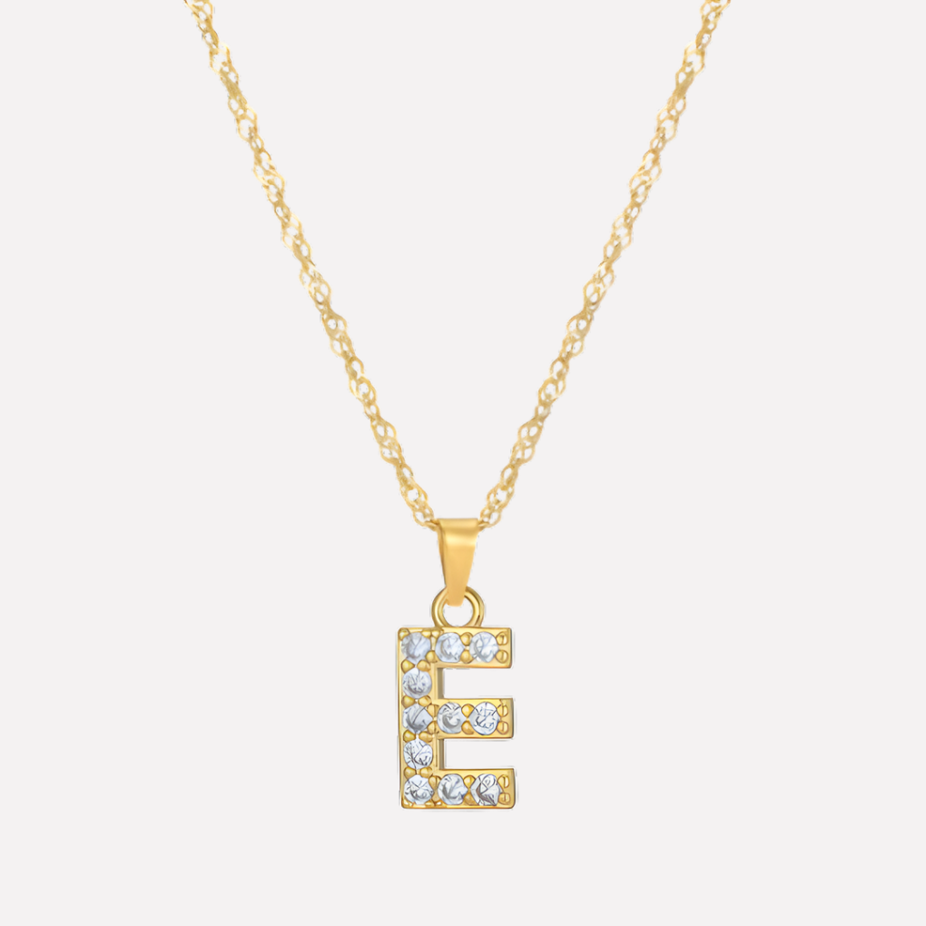 Letter Necklace with Zirconia