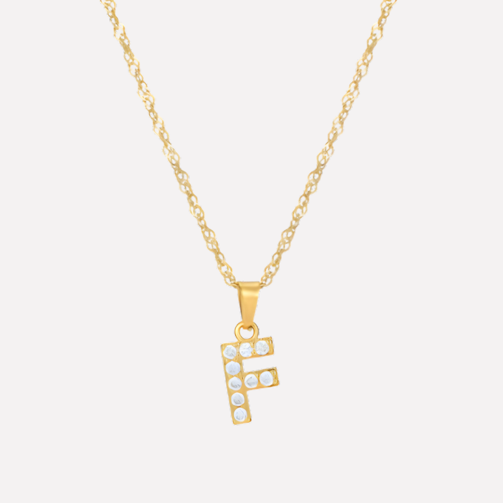 Letter Necklace with Zirconia