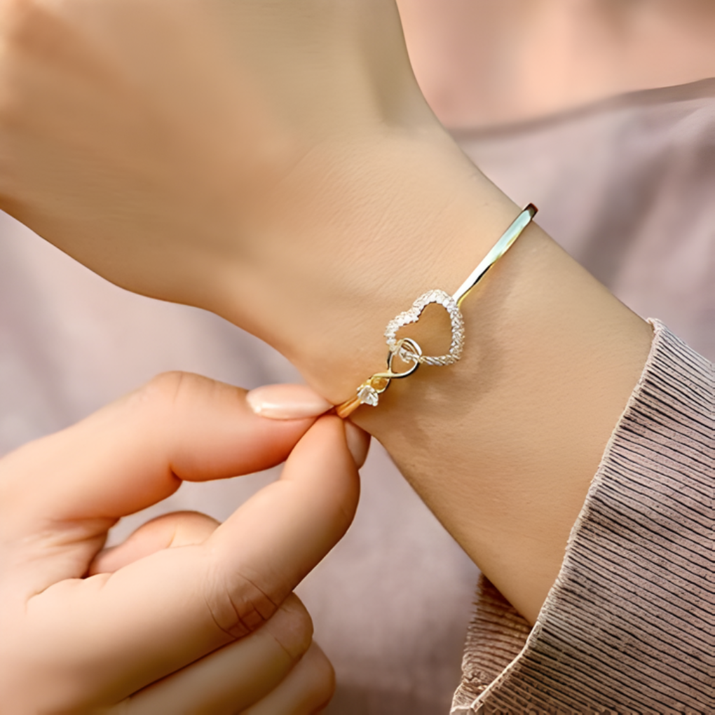 Infinity Heart Bracelet with Sentiment