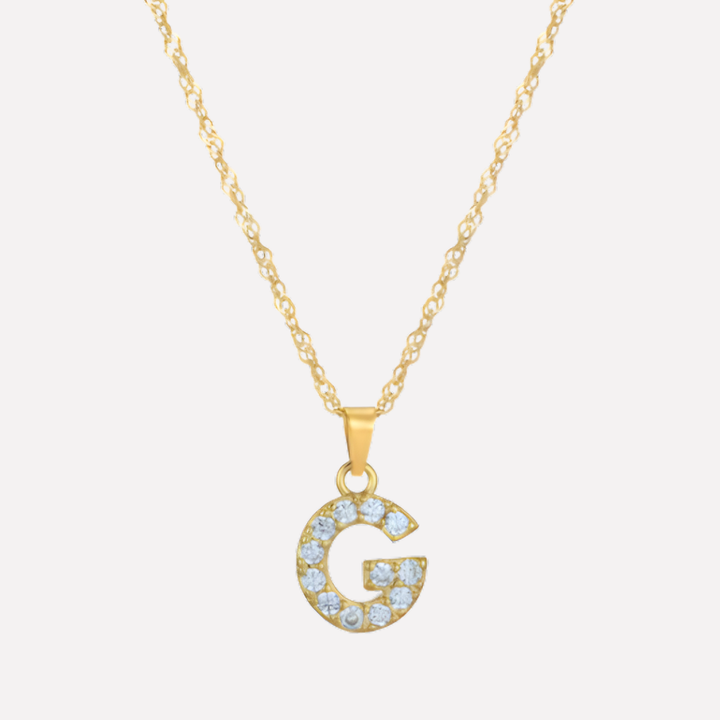 Letter Necklace with Zirconia