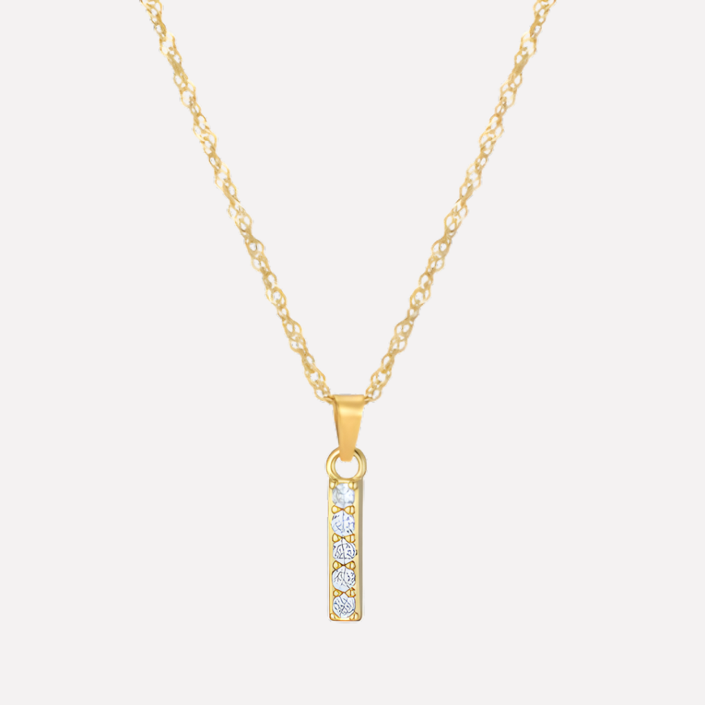 Letter Necklace with Zirconia