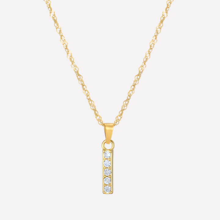 Letter Necklace with Zirconia