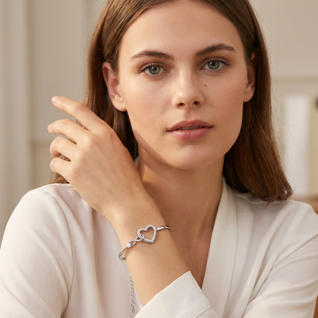 Infinity Heart Bracelet with Sentiment