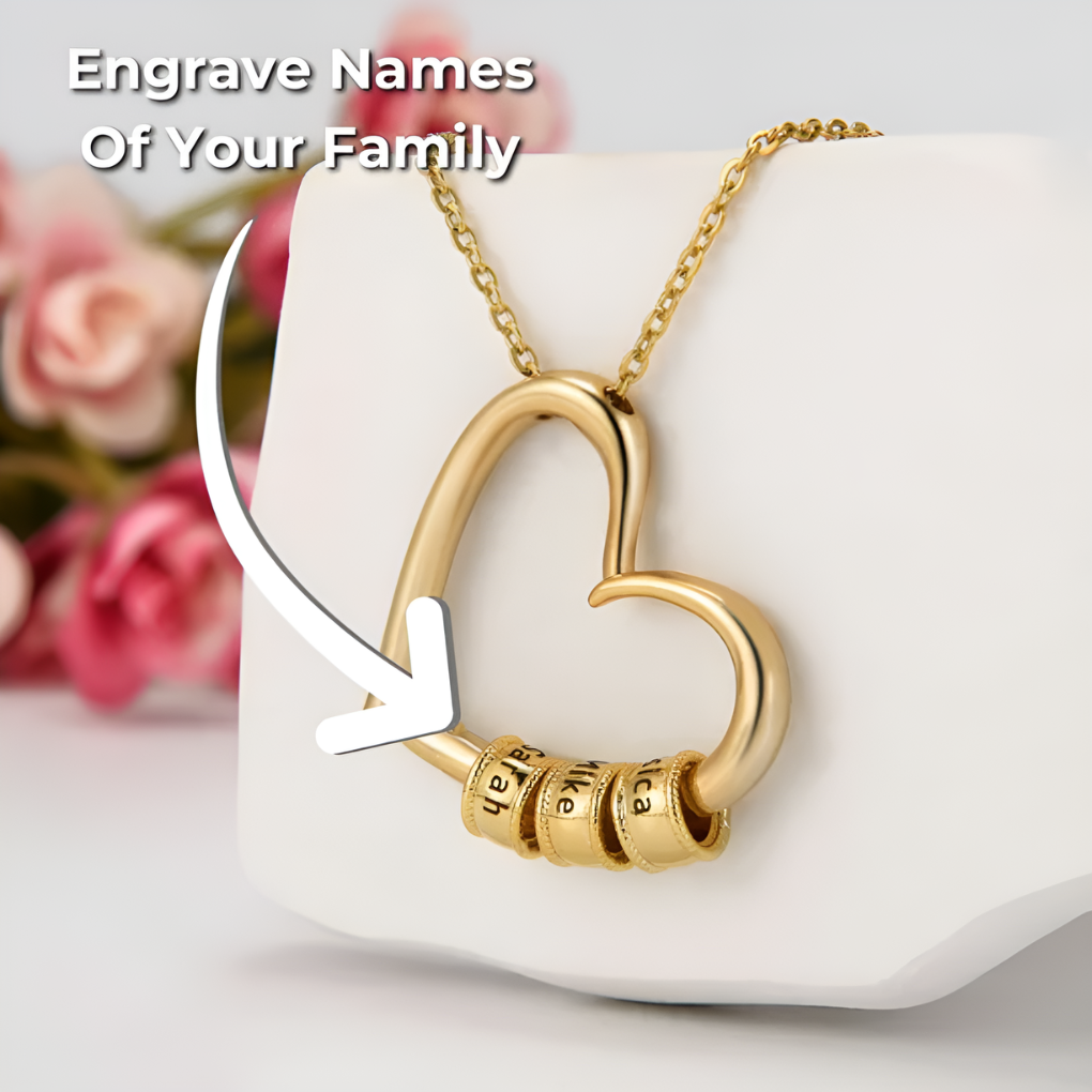 For wife Engrave Family's Heart Necklace