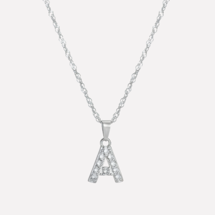 Letter Necklace with Zirconia