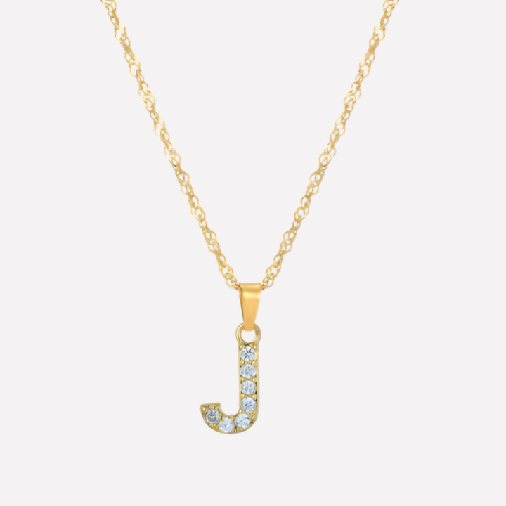 Letter Necklace with Zirconia