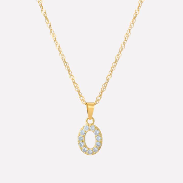 Letter Necklace with Zirconia