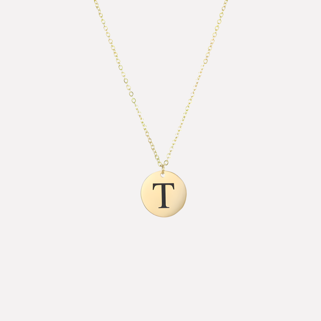 Coin Necklace with Initials