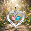 Birthstone Heart Necklace for Wife