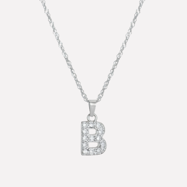 Letter Necklace with Zirconia