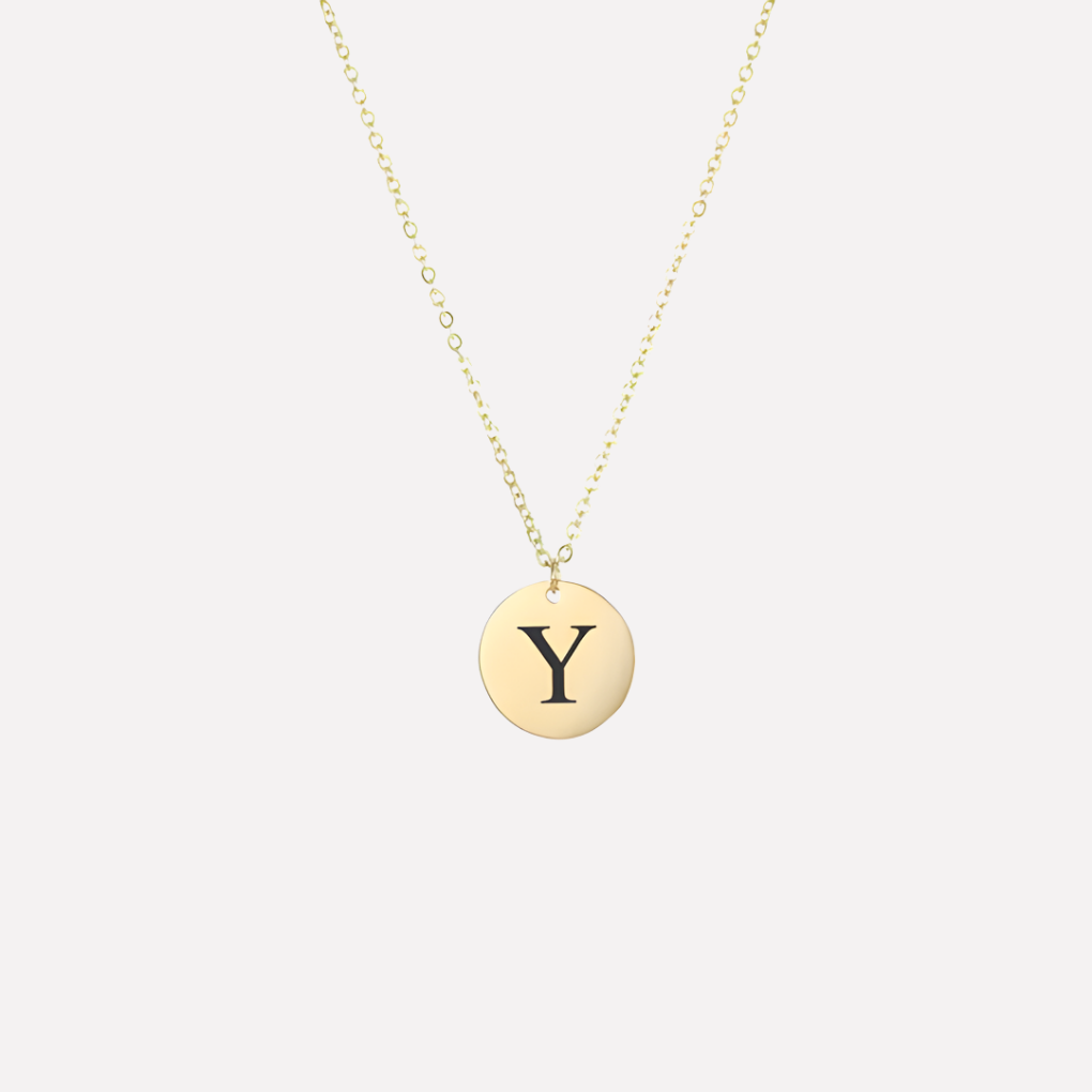 Coin Necklace with Initials
