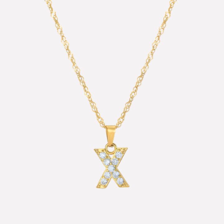 Letter Necklace with Zirconia