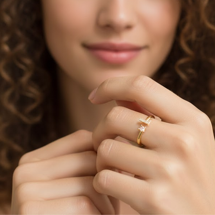 Men’s Initial Ring with Zirconia