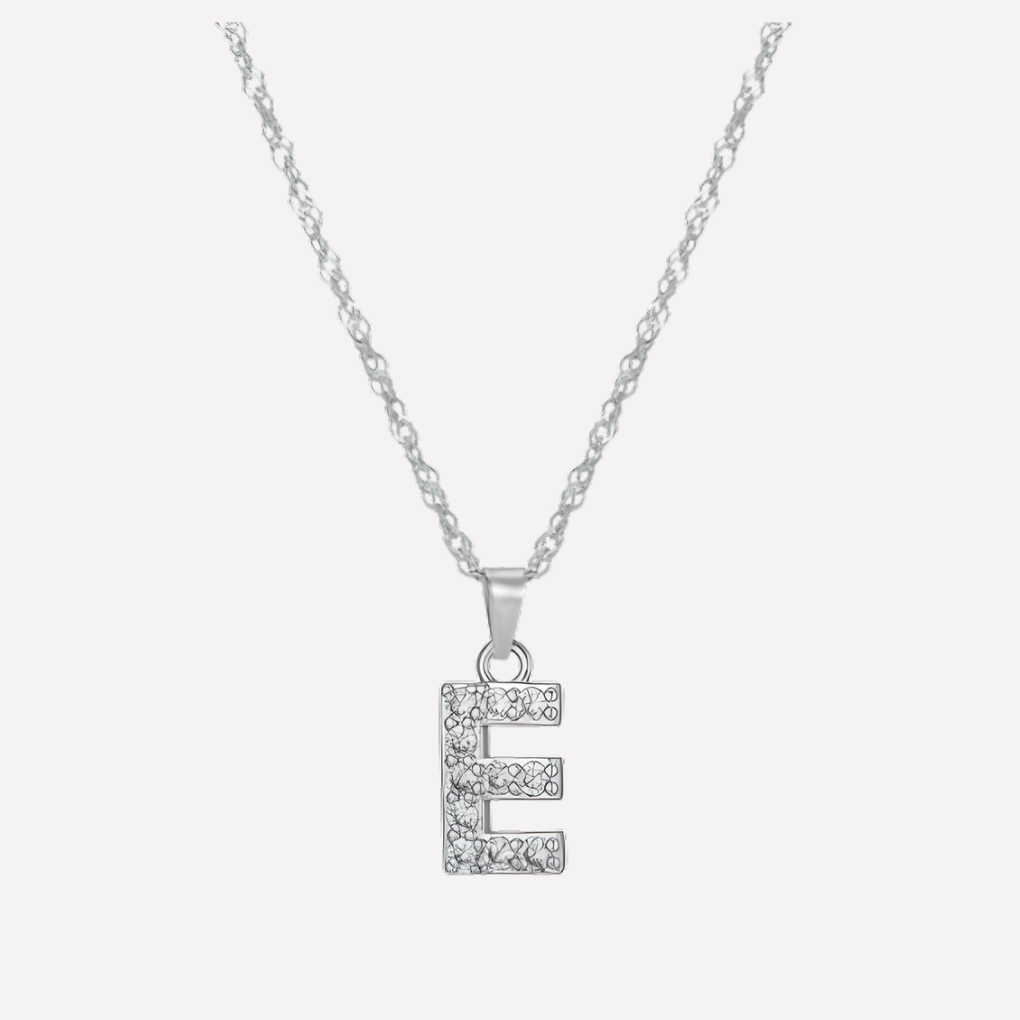 Letter Necklace with Zirconia