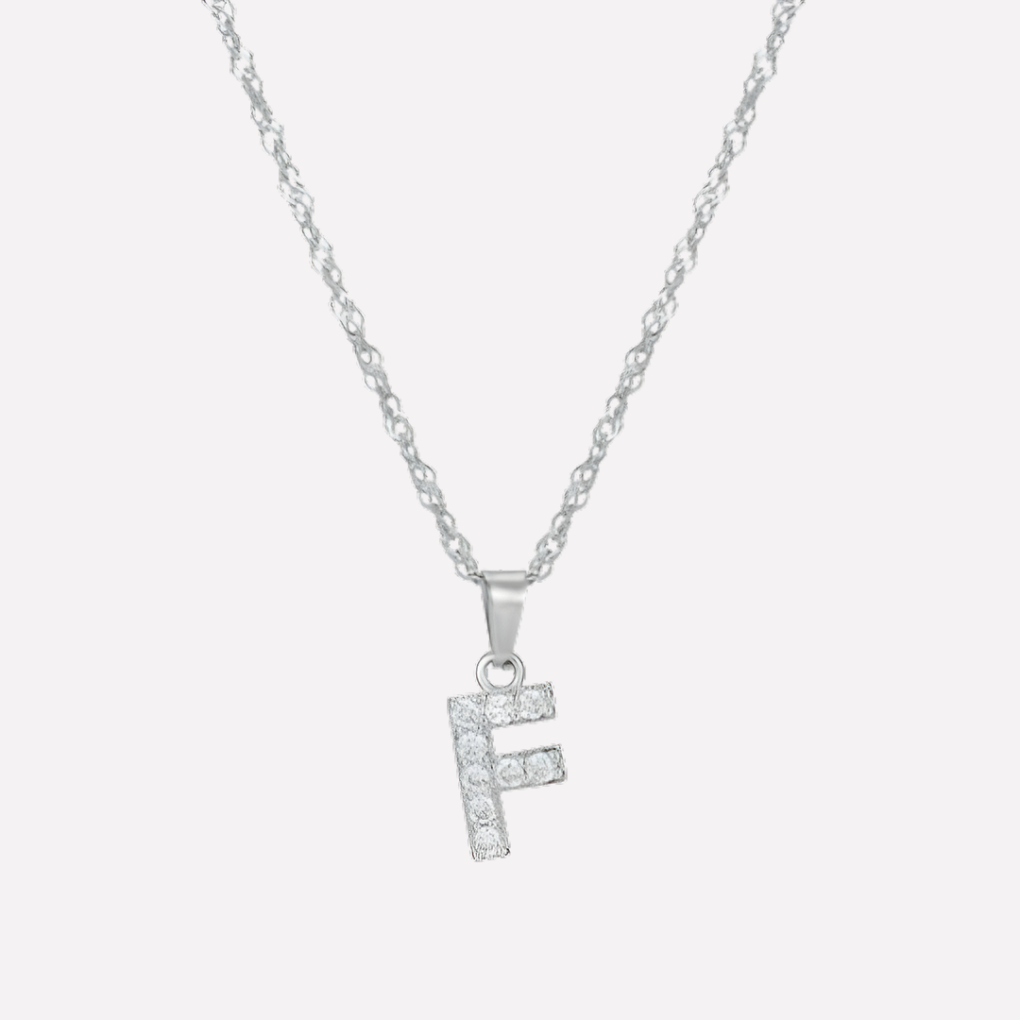 Letter Necklace with Zirconia