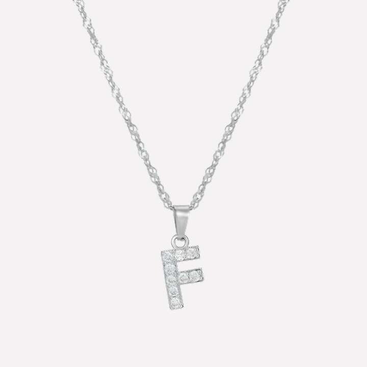 Letter Necklace with Zirconia
