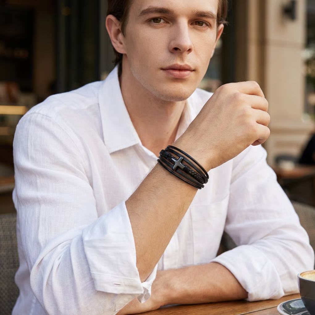 For Grandson – You Are Never Alone Personalized Eternal Guardian Faith Bracelet