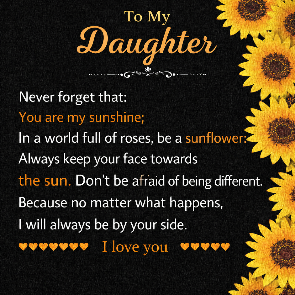 For Daughter “You Are My Sunshine” Heart Necklace